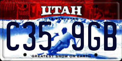 UT license plate C359GB