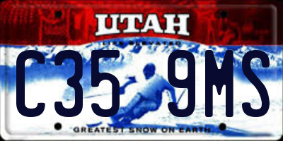 UT license plate C359MS
