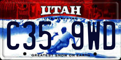 UT license plate C359WD