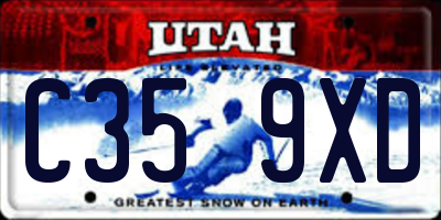 UT license plate C359XD
