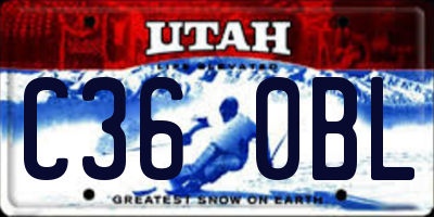 UT license plate C360BL