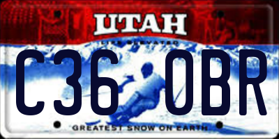 UT license plate C360BR