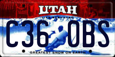 UT license plate C360BS