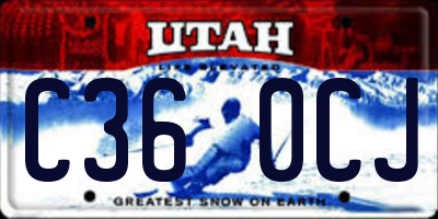 UT license plate C360CJ
