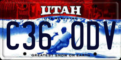 UT license plate C360DV