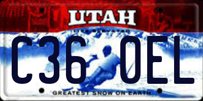 UT license plate C360EL