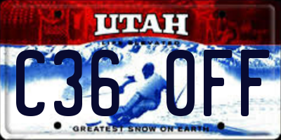 UT license plate C360FF