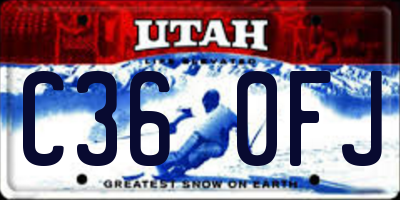 UT license plate C360FJ