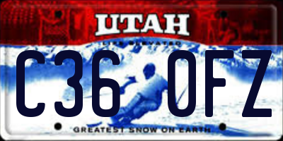 UT license plate C360FZ