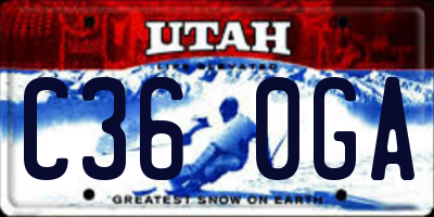 UT license plate C360GA