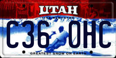 UT license plate C360HC