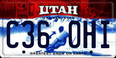 UT license plate C360HI