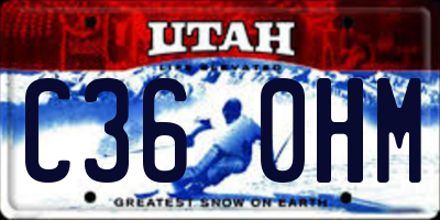 UT license plate C360HM