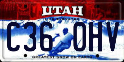 UT license plate C360HV