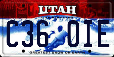 UT license plate C360IE