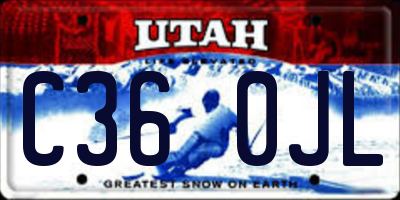 UT license plate C360JL