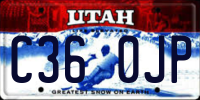 UT license plate C360JP