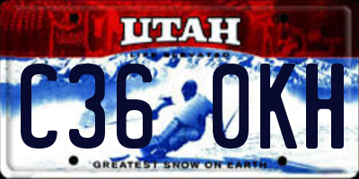 UT license plate C360KH