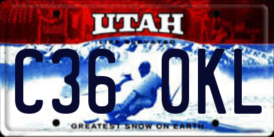 UT license plate C360KL