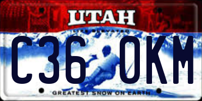 UT license plate C360KM