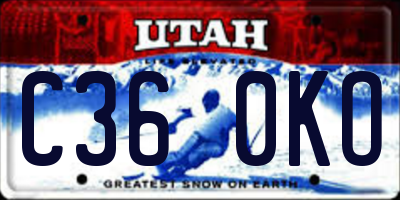 UT license plate C360KO
