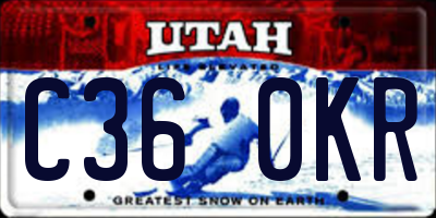 UT license plate C360KR