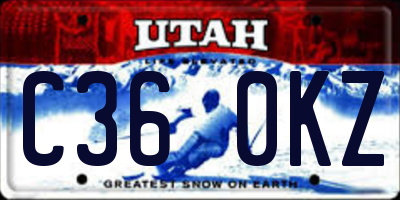 UT license plate C360KZ