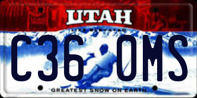 UT license plate C360MS