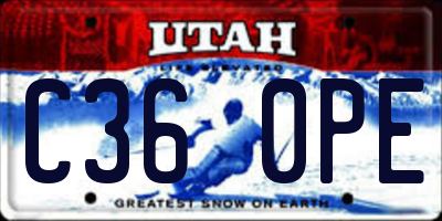 UT license plate C360PE