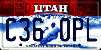 UT license plate C360PL