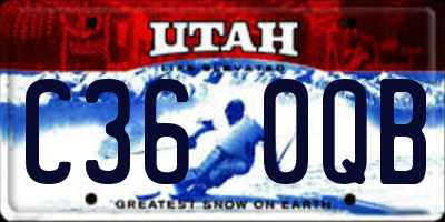 UT license plate C360QB