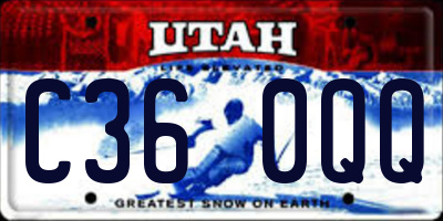 UT license plate C360QQ