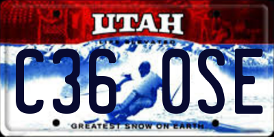 UT license plate C360SE
