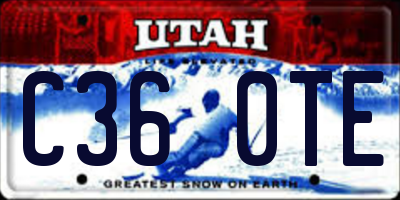 UT license plate C360TE