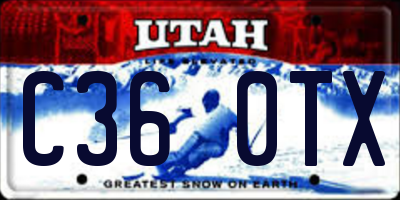 UT license plate C360TX
