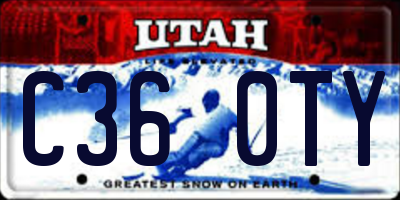 UT license plate C360TY