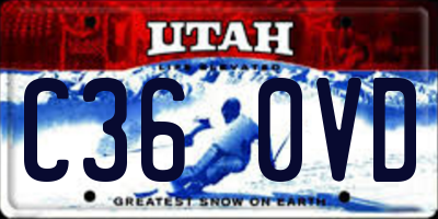 UT license plate C360VD