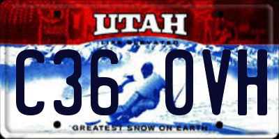 UT license plate C360VH