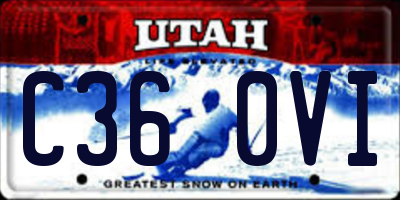UT license plate C360VI