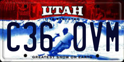 UT license plate C360VM