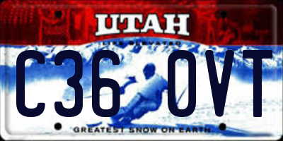 UT license plate C360VT