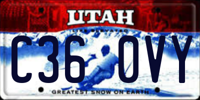 UT license plate C360VY