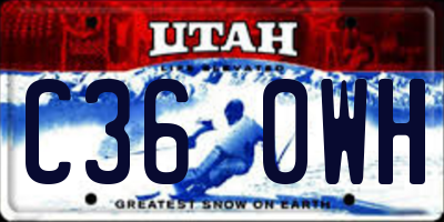 UT license plate C360WH
