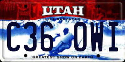 UT license plate C360WI