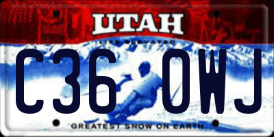 UT license plate C360WJ