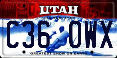 UT license plate C360WX