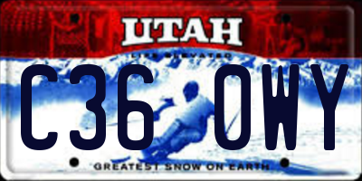 UT license plate C360WY