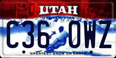 UT license plate C360WZ