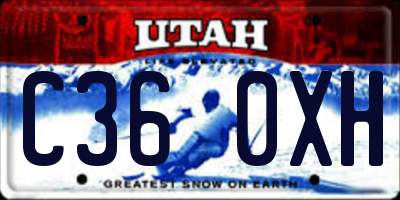 UT license plate C360XH