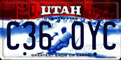 UT license plate C360YC